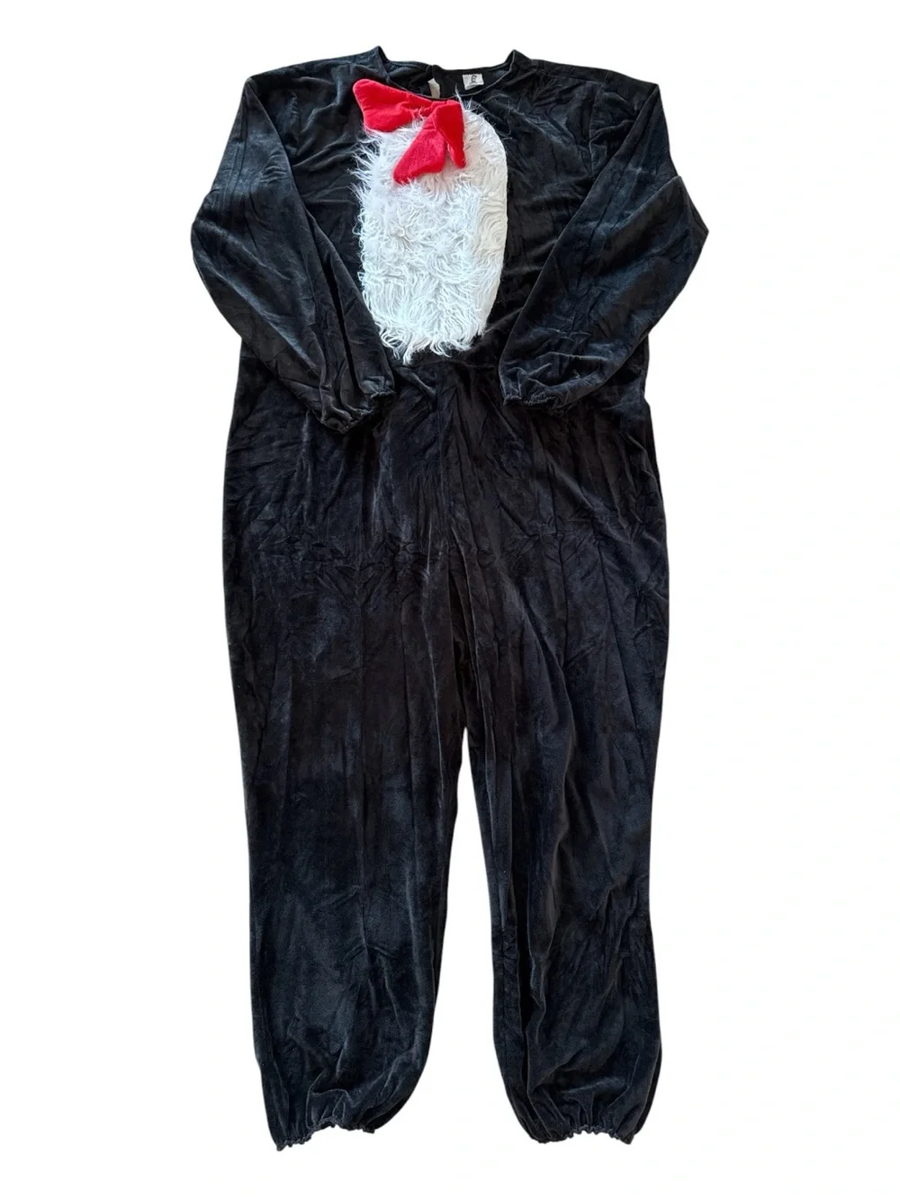 Dr. Seuss The Cat in the Hat Black Costume with Red Bow Size Adult LG/XL